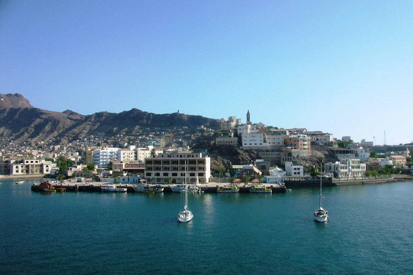 The port of Aden, Yemen (file photo). It does not depict the October 2026 fighting or displacement described in this article.