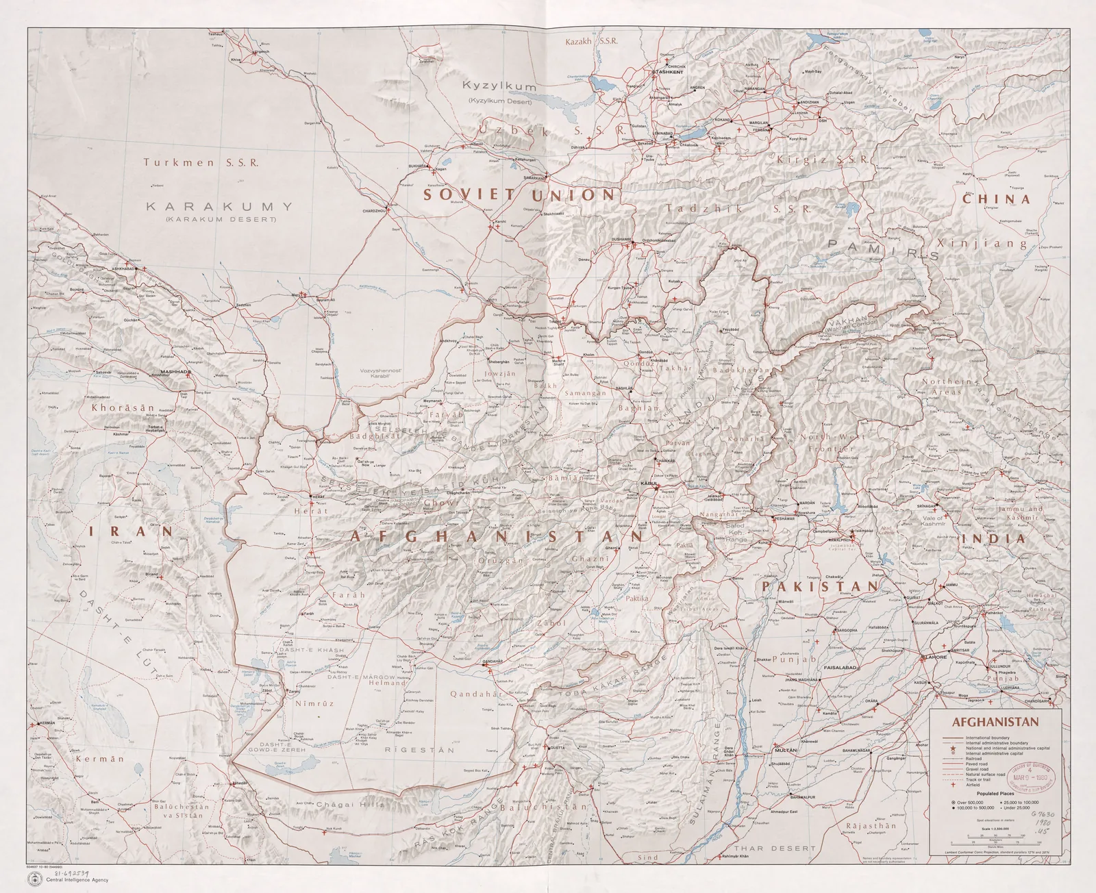 A 1980 CIA map of Afghanistan and its neighbours. - Map: U.S. Central Intelligence Agency / Library of Congress (public domain)