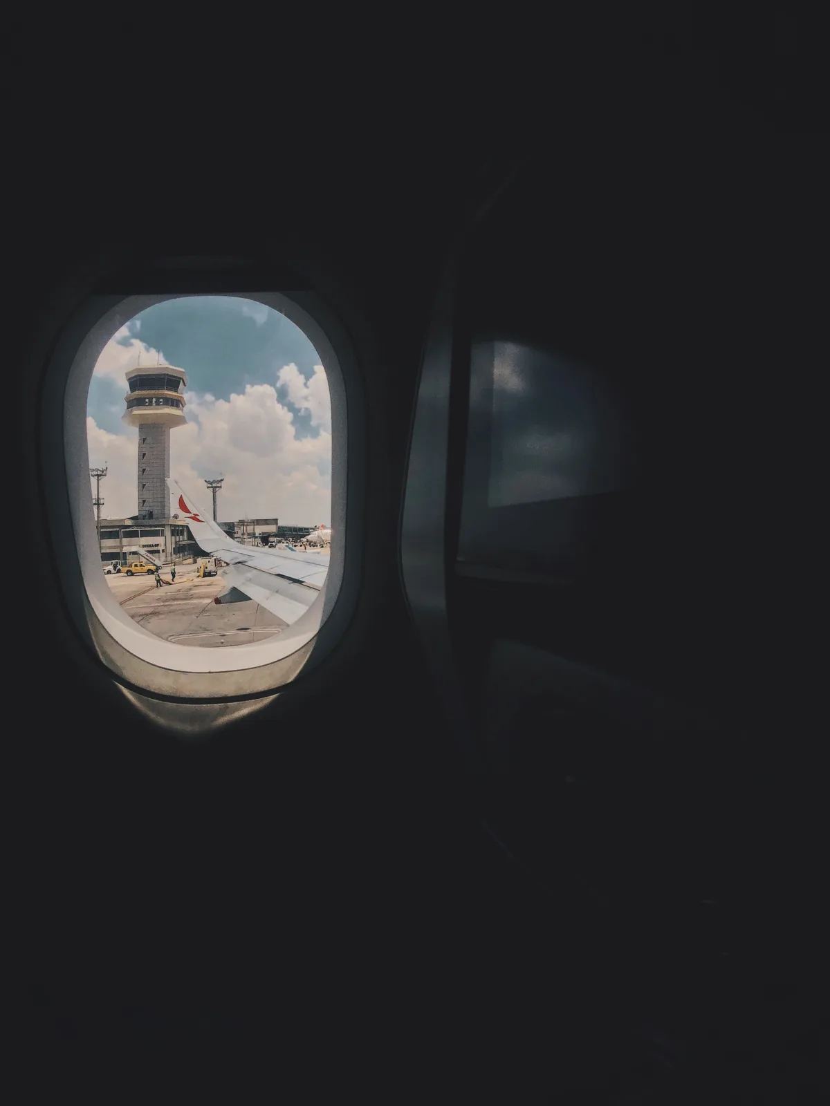 View from an airplane window of an airport control tower (file photo). The Houthis' Sunday warning covered Saudi airports and airspace, with the exception of Mecca and Medina.