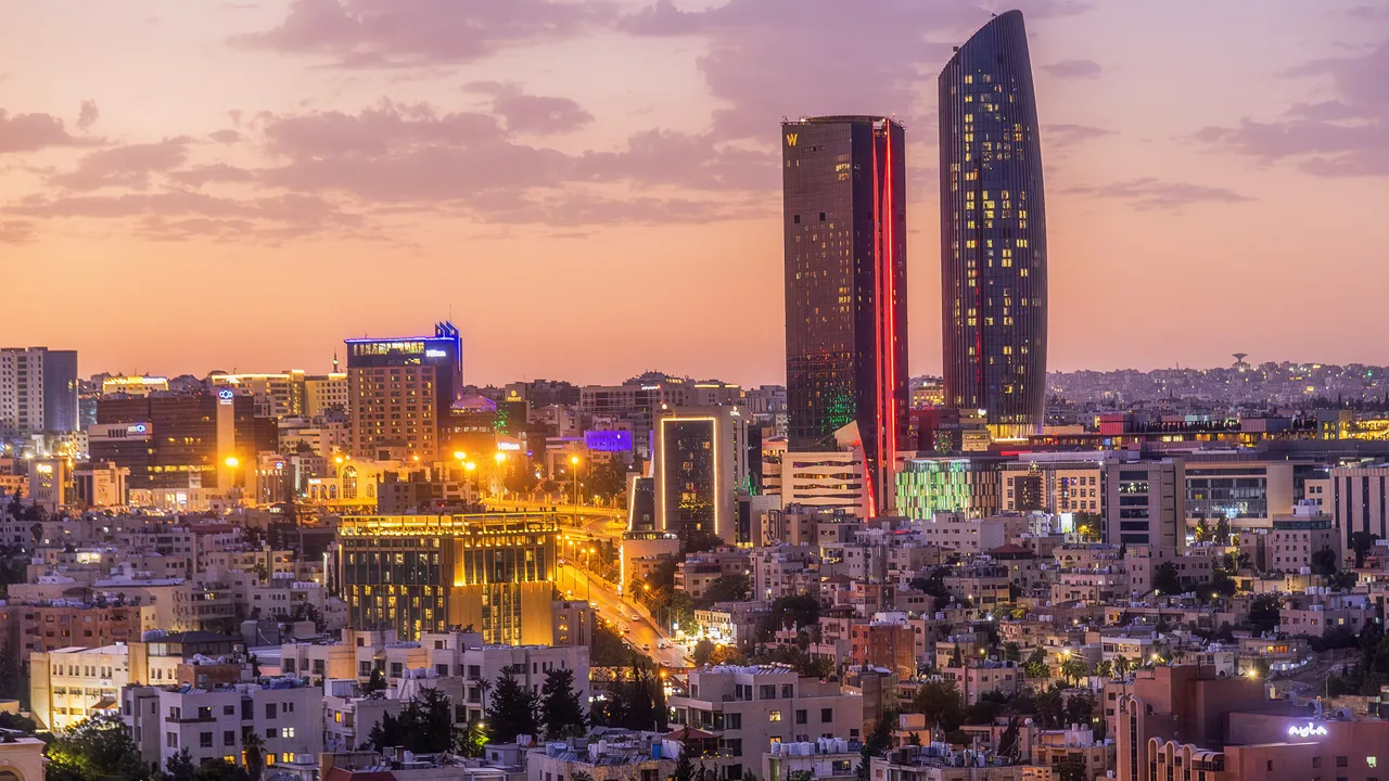 Amman, Jordan's capital, at sunset (file photo). This photo does not depict Karak, the church, or any event reported in this article.