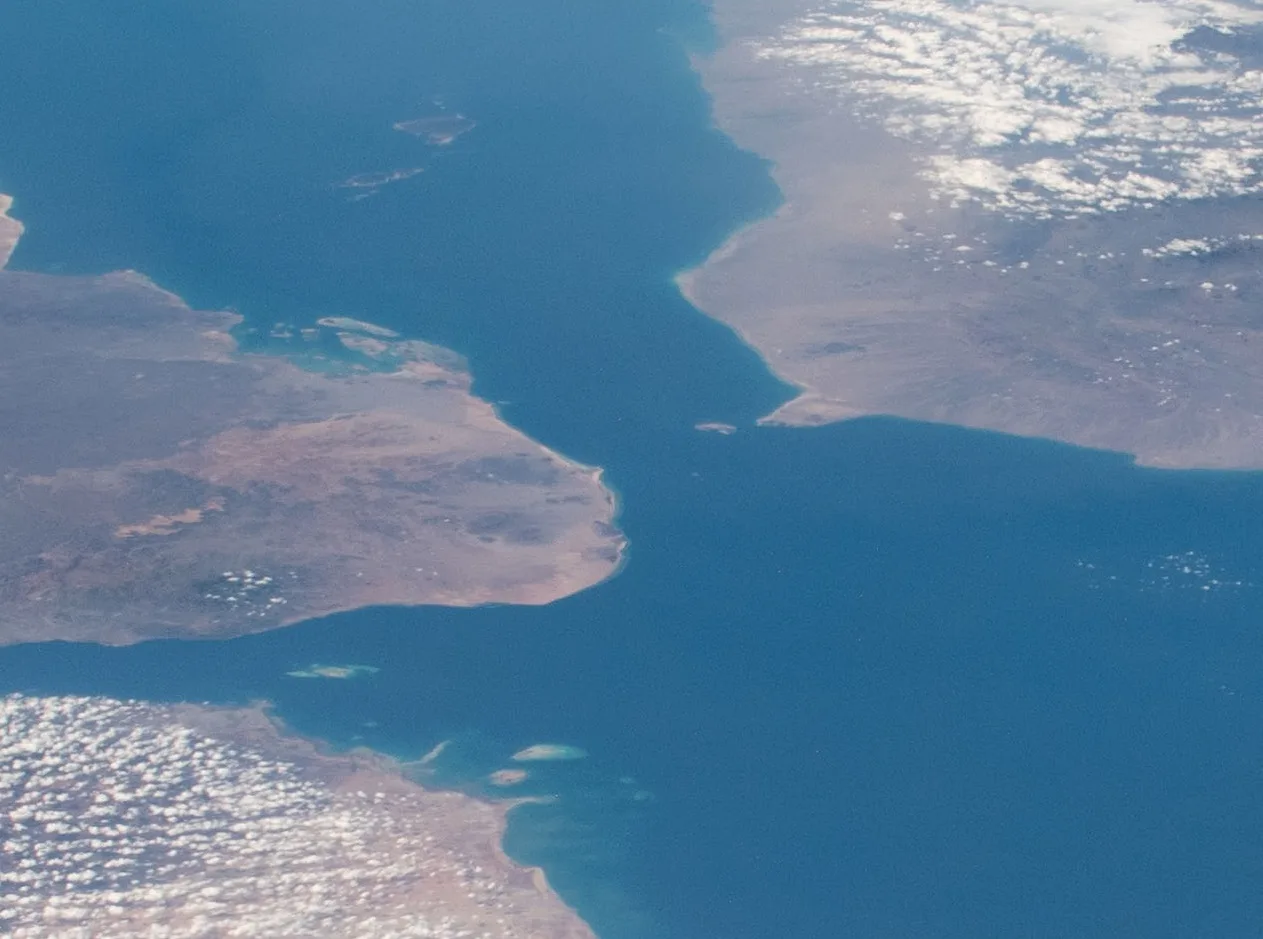 Orbital view of the Bab el-Mandeb strait and the Red Sea, photographed from the International Space Station. Archive image — it does not depict the events described in this article.