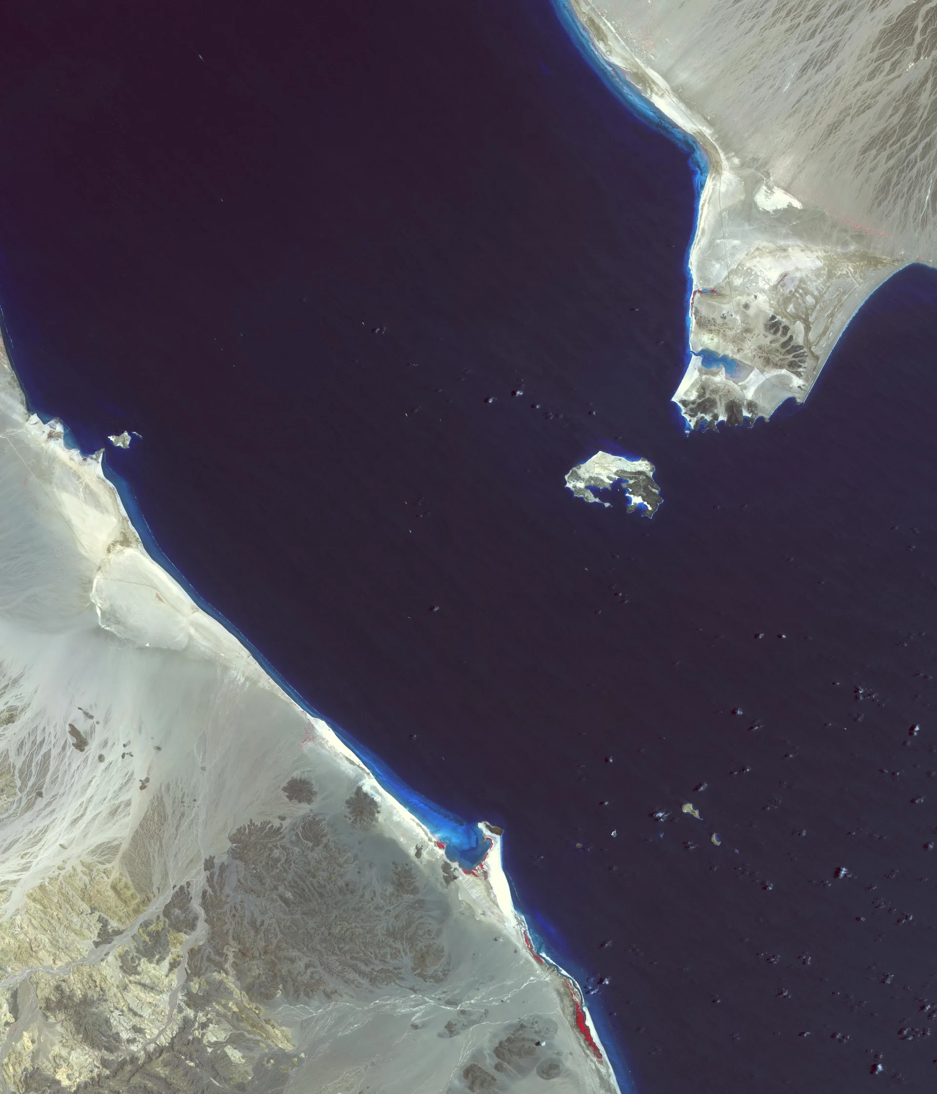 Satellite view of the Bab el-Mandeb strait between Africa and Arabia (NASA ASTER imagery). Archive image — it does not depict the events described in this article.
