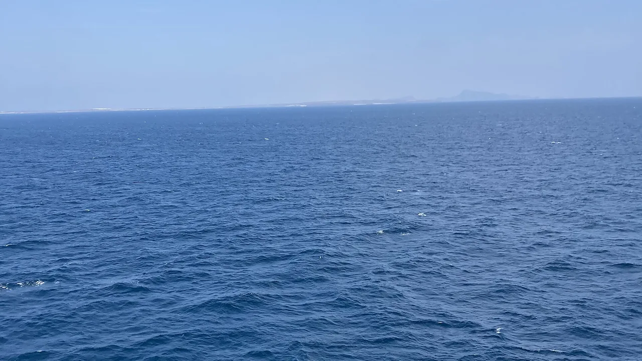 The Bab el-Mandeb Strait from mid-channel, December 2003. File photo — it does not depict the October 2026 fighting described in this article.
