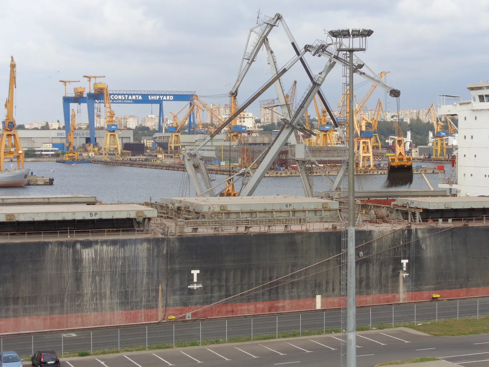 A bulk freighter moored at the Constanta shipyard, Romania (file photo). The cargo ship Khoryv sank on Friday 13 nautical miles off Constanta after what Romania's president said was a drone strike. This photo does not depict the Khoryv or any event reported in this article.