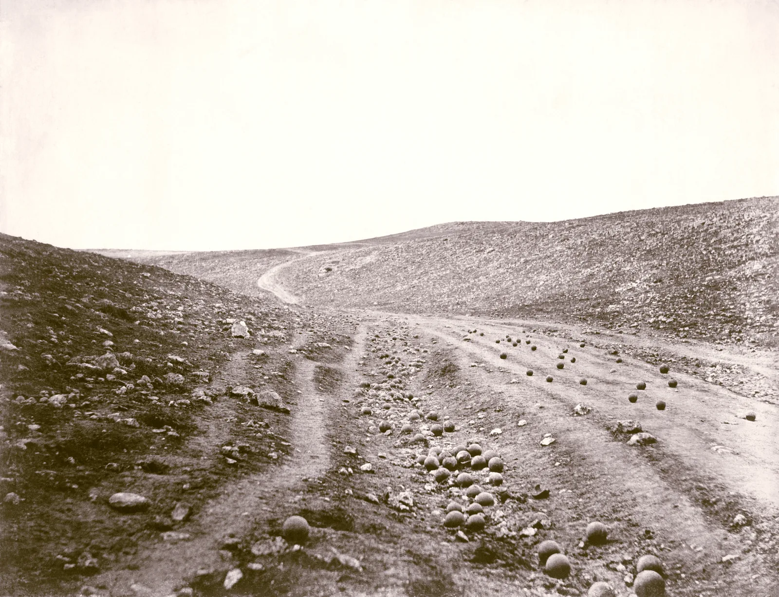 A Roger Fenton 1855 photograph from the Crimean War — among the earliest war photographs ever taken.