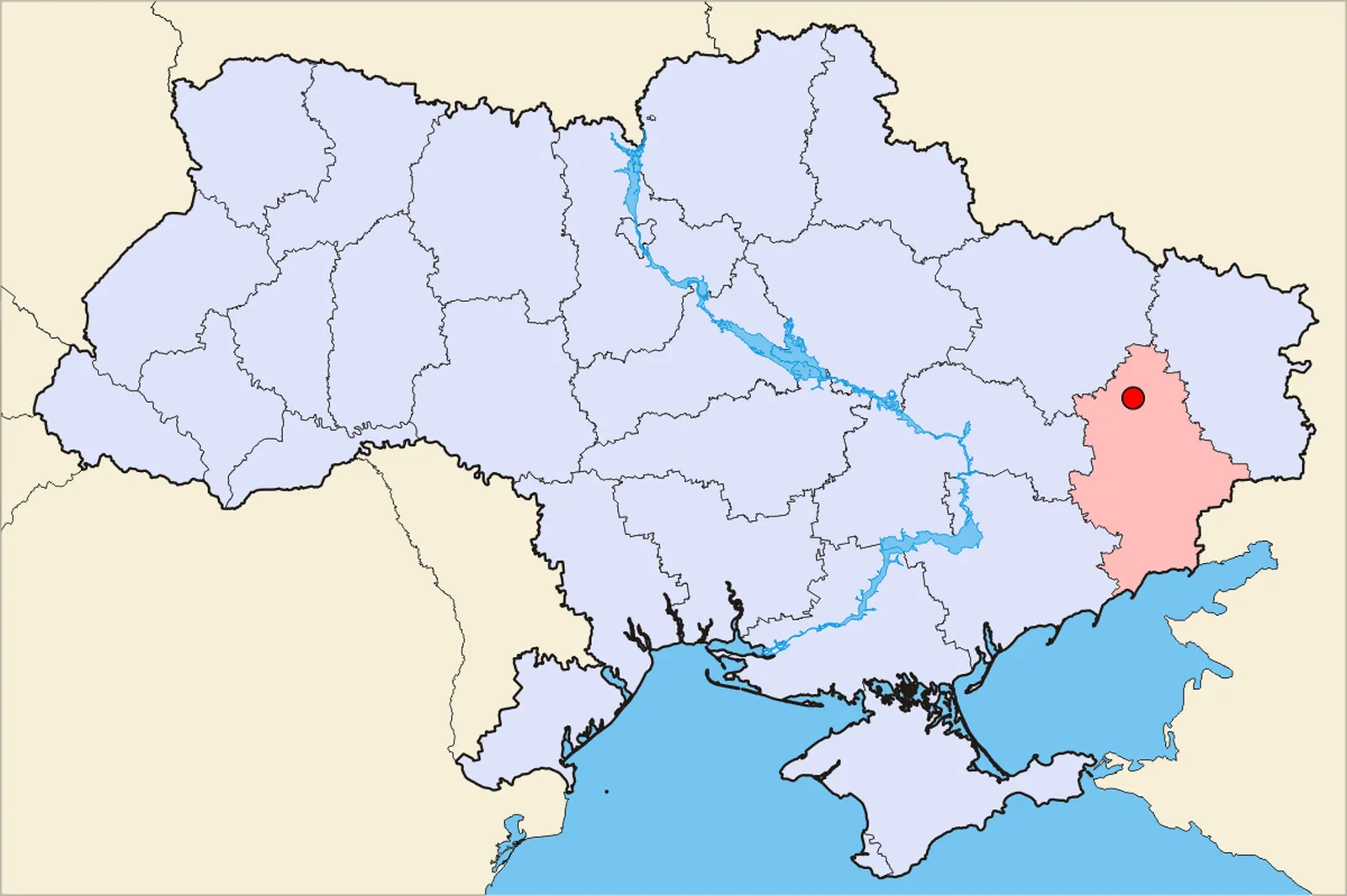 Geographic reference: Kramatorsk within Donetsk Oblast, Ukraine. This map shows administrative geography only, not military control.