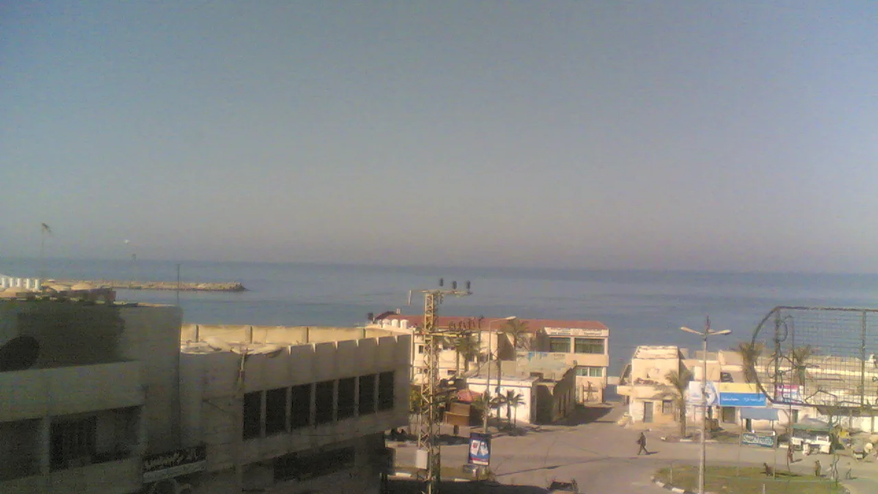 El-Mina traffic circle in Gaza with the sea beyond. File photo — it does not depict current conditions in Gaza.