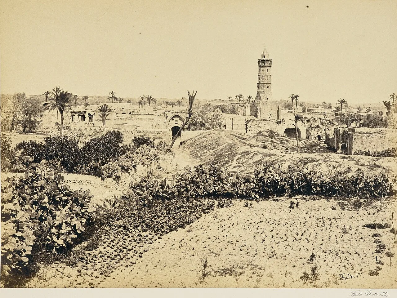 Gaza's old town photographed in 1857. This photo does not depict the reported events.