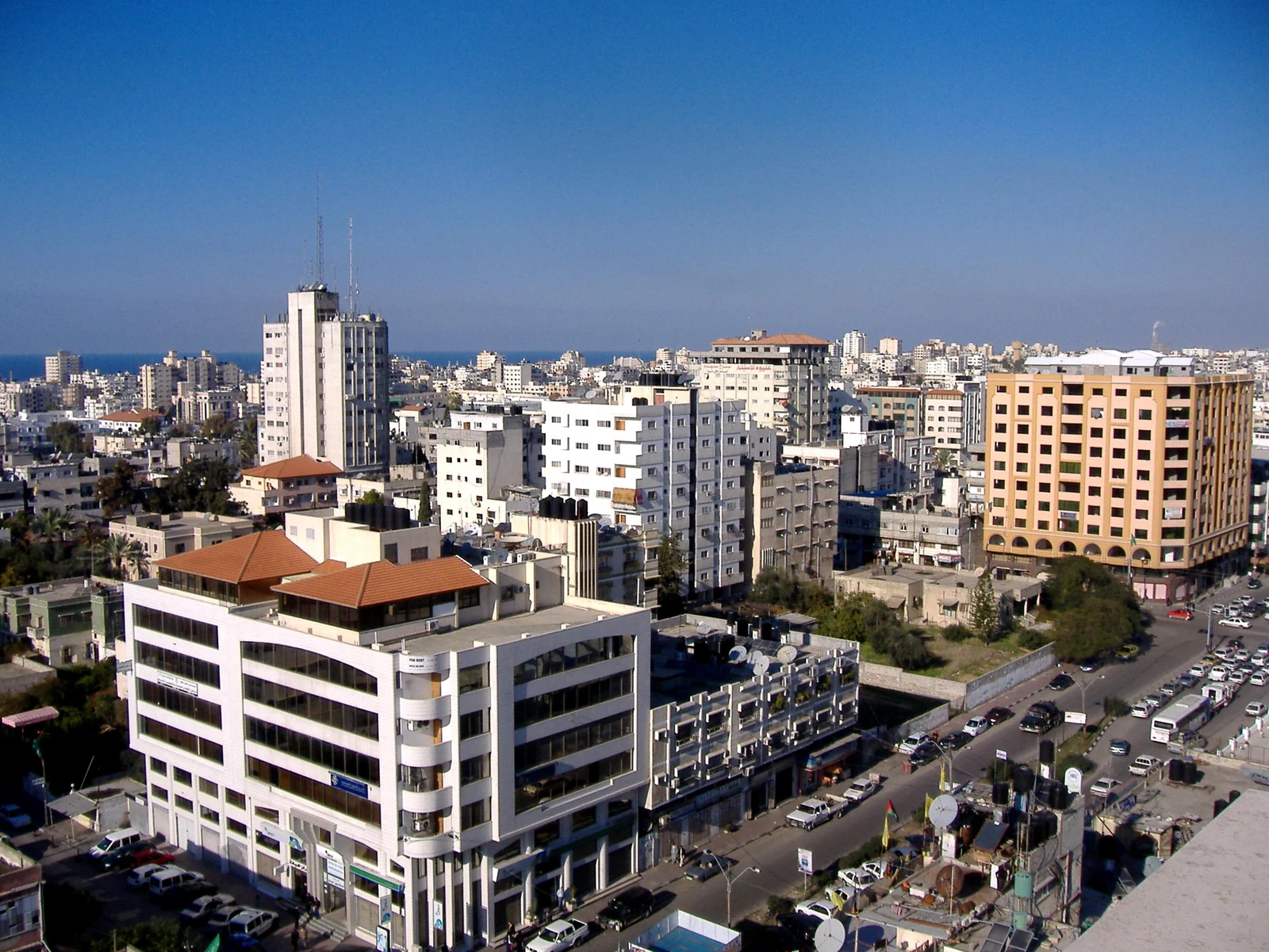 Panorama of Gaza City with the Mediterranean coast in the distance. Generic photo; it does not depict the events described in this article.