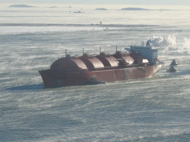 A liquefied natural gas tanker at sea. Generic file photo — it does not depict the vessels described in this article.
