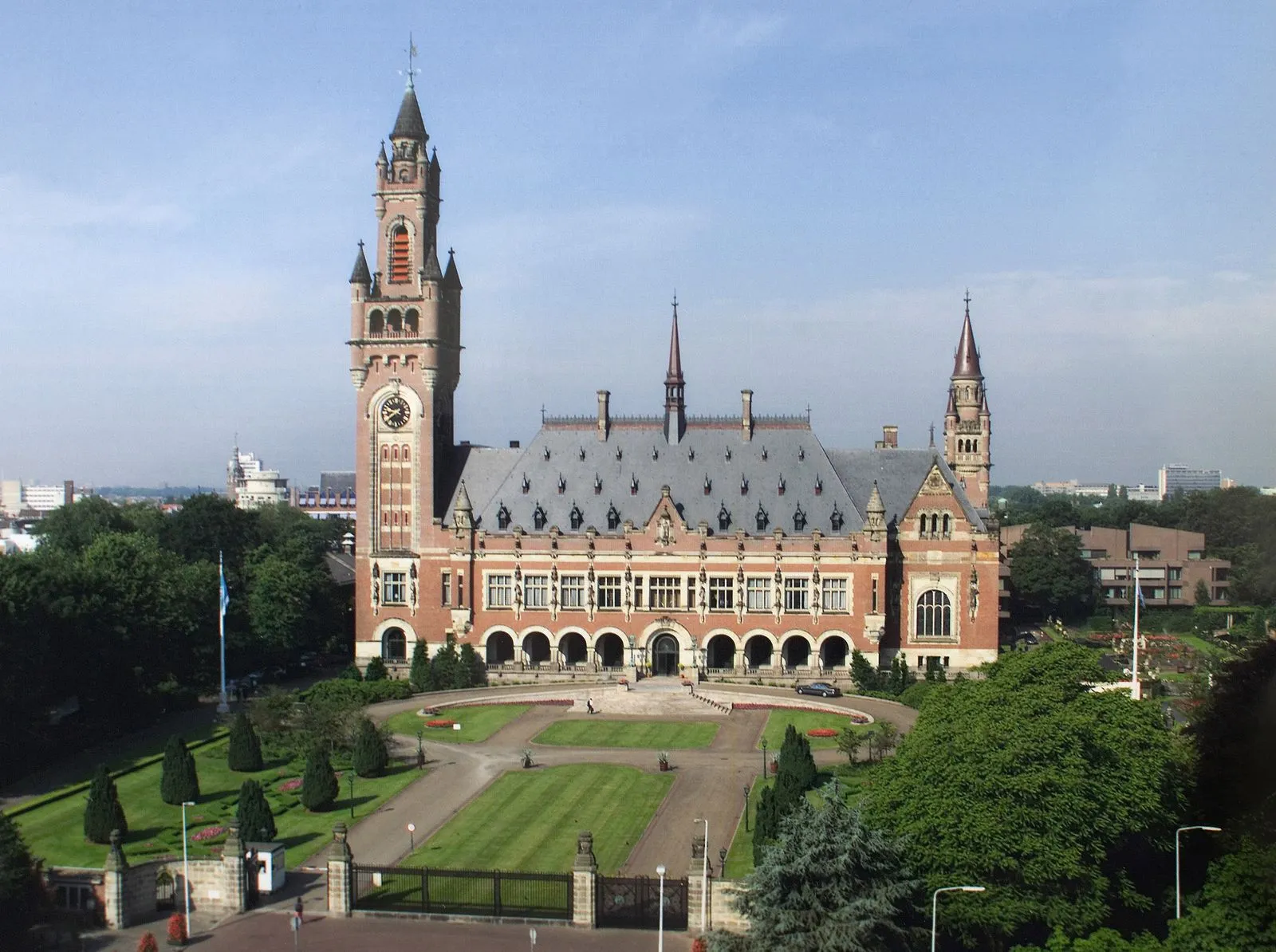 The Peace Palace in The Hague, seat of the International Court of Justice, where South Africa's genocide case against Israel is being heard (file photo). The Court has issued provisional measures but has not ruled on the merits of the case.