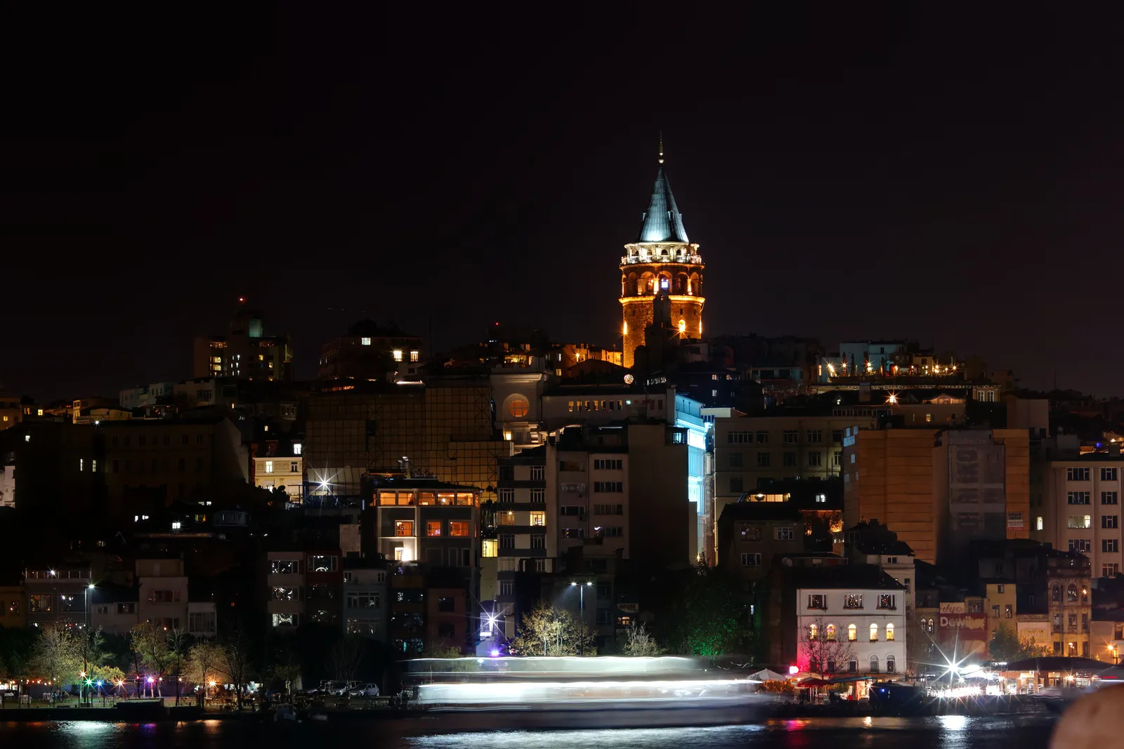 The Galata Tower and the Beyoglu skyline in Istanbul at night, seen across the Golden Horn (file photo). The seven ministers meet in Istanbul on Friday; this photo does not depict any event reported in this article.