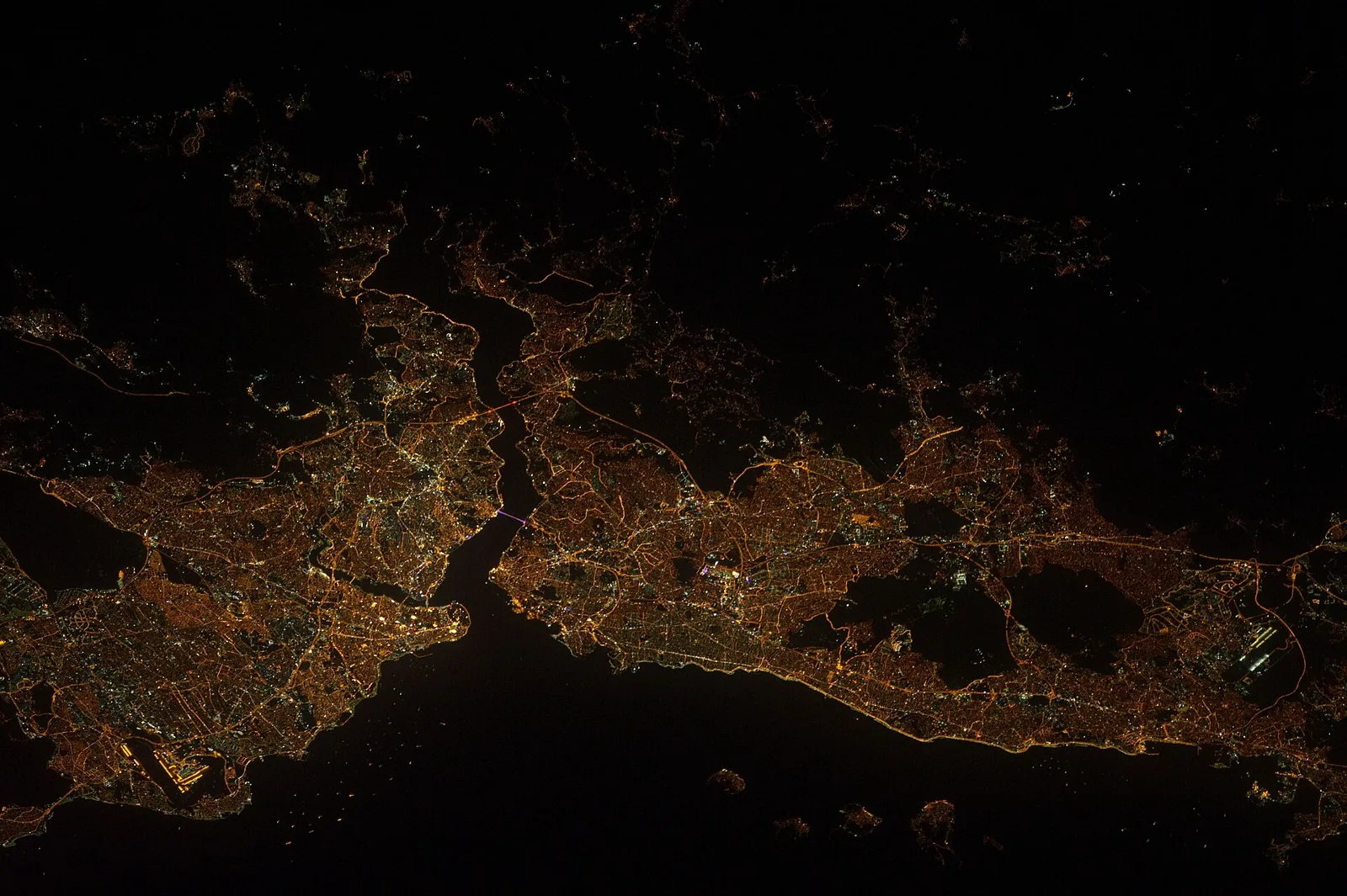 Istanbul at night, photographed from the International Space Station (file photo). Turkey is one of the four R4 governments that condemned the attacks.