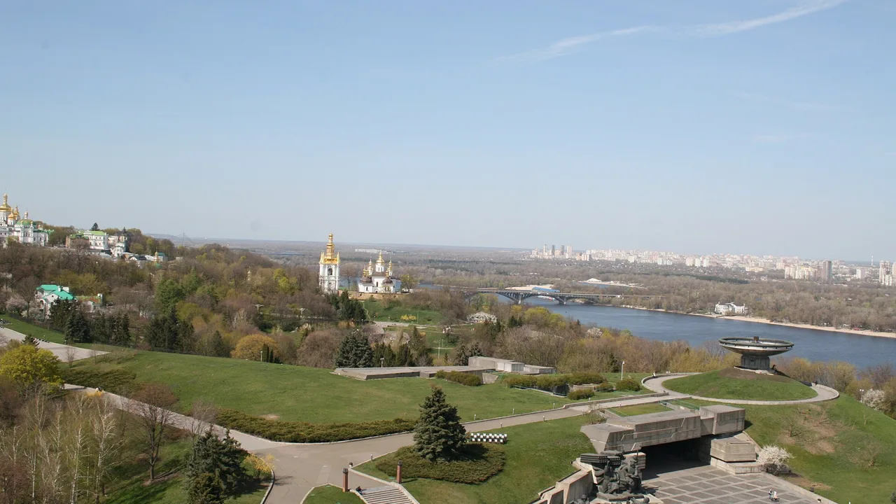 The Kyiv Pechersk Lavra and the Dnipro river in Kyiv (file photo). Ukrainian officials said Tuesday's Russian attacks killed at least nine people across the country. This photo does not depict any event reported in this article.