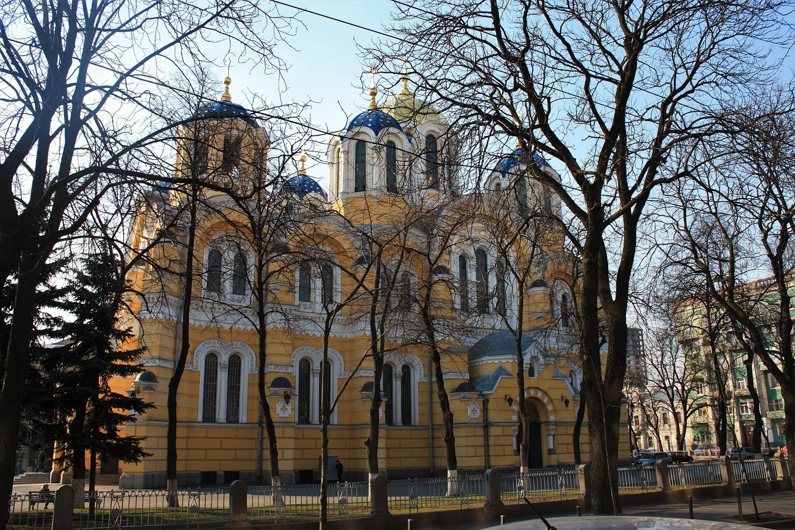 St Volodymyr's Cathedral in Kyiv, seen through winter trees (file photo). Residents spent Wednesday night under missile warnings. This photo does not depict any event reported in this article.
