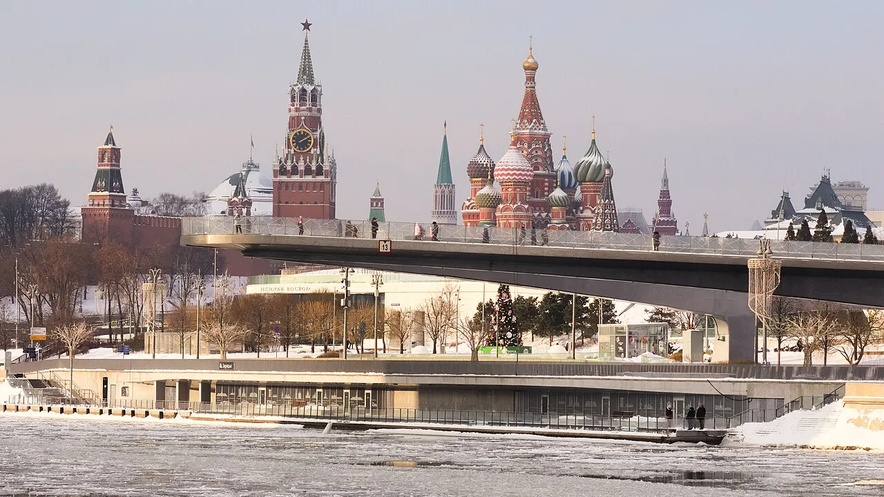 The Kremlin and St Basil's Cathedral across the Moskva River in Moscow (file photo, January 2026). Uganda's embassy in Moscow obtained the casualty information from Russia's foreign ministry. This photo does not depict any event reported in this article.