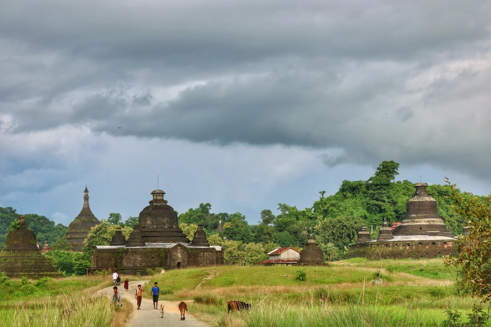Countryside around Mrauk U in Rakhine State, Myanmar, photographed in 2017. File photo — it does not depict the October 2026 strikes described in this article.