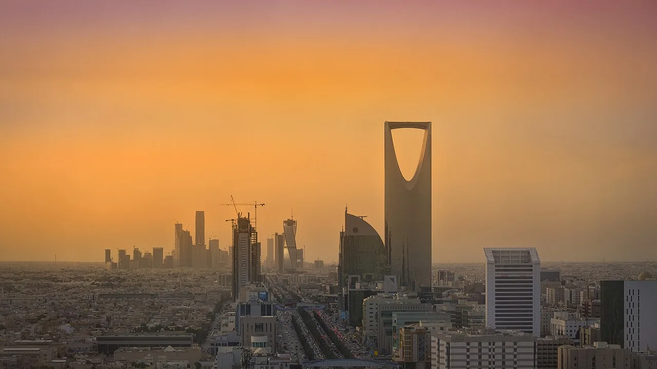 Riyadh's King Abdullah Financial District at sunset (file photo). This photo does not depict the reported airport attack.