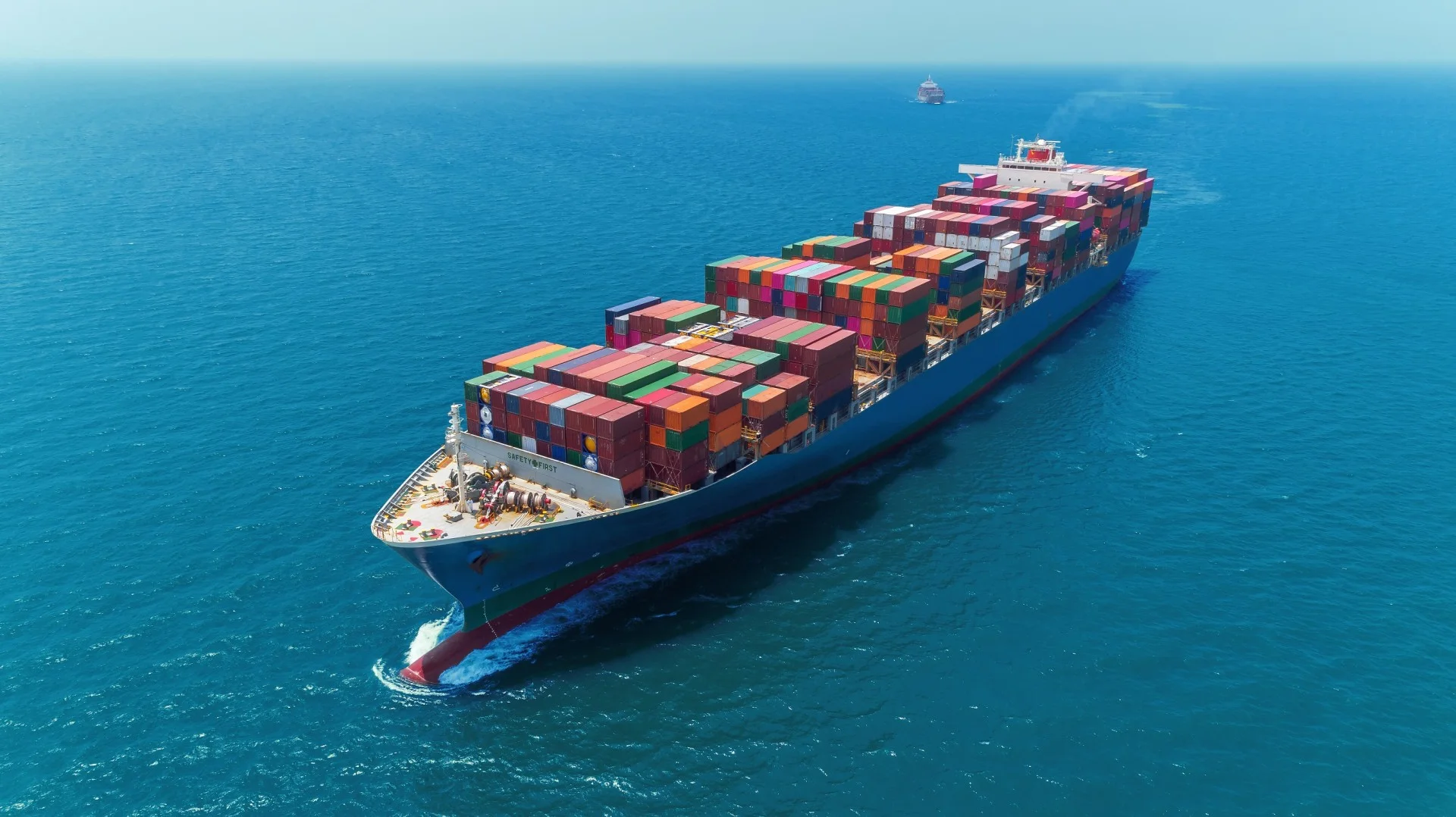 A container ship under way at sea. File photo — it does not depict any event described in this article.