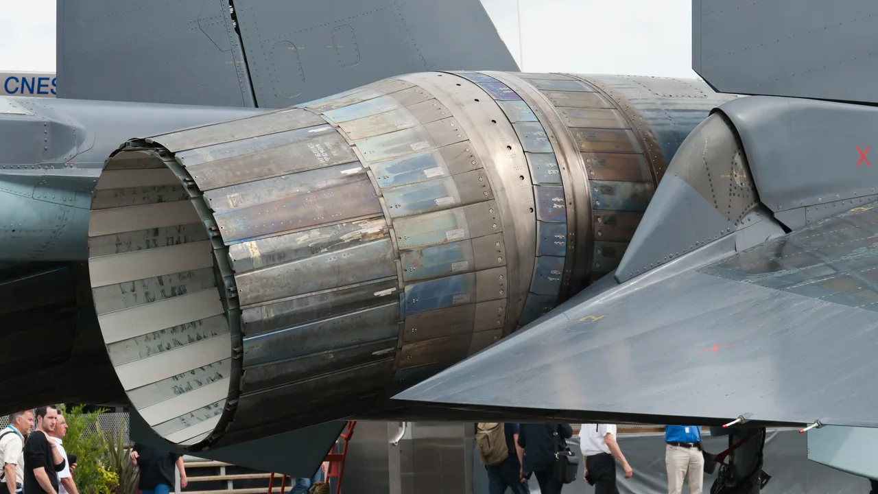 The thrust-vectoring engine nozzle of a Su-35S at the Paris Air Show (file photo, 2013). Ethiopia's existing Russian-built fleet includes Su-27s acquired in the 1990s and two Su-30Ks delivered in January 2024, Addis Standard reported. This photo does not depict any aircraft or event reported in this article.