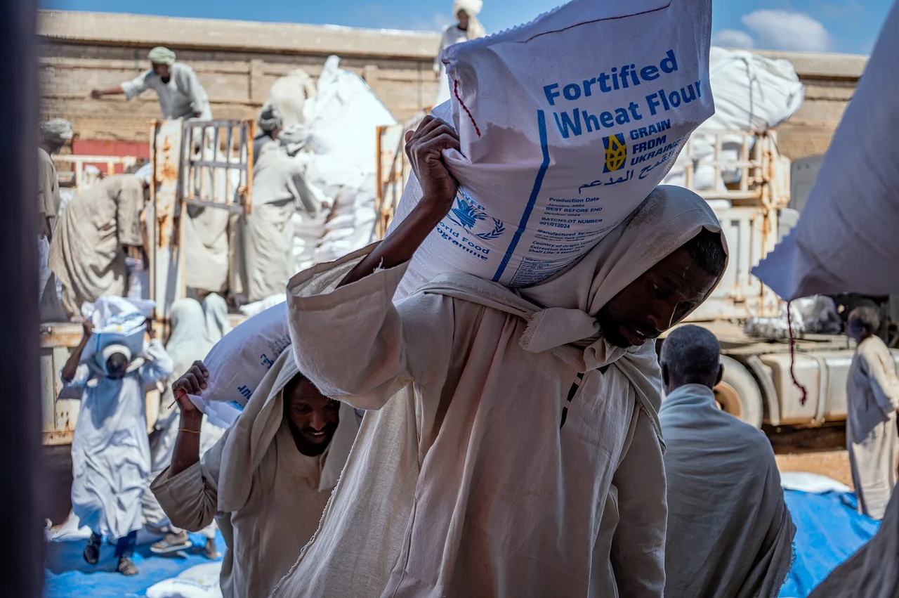 World Food Programme trucks being loaded with wheat flour for the Sudan operation, Port Sudan, February 2024. File photo — it does not depict the October 2026 attack described in this article.