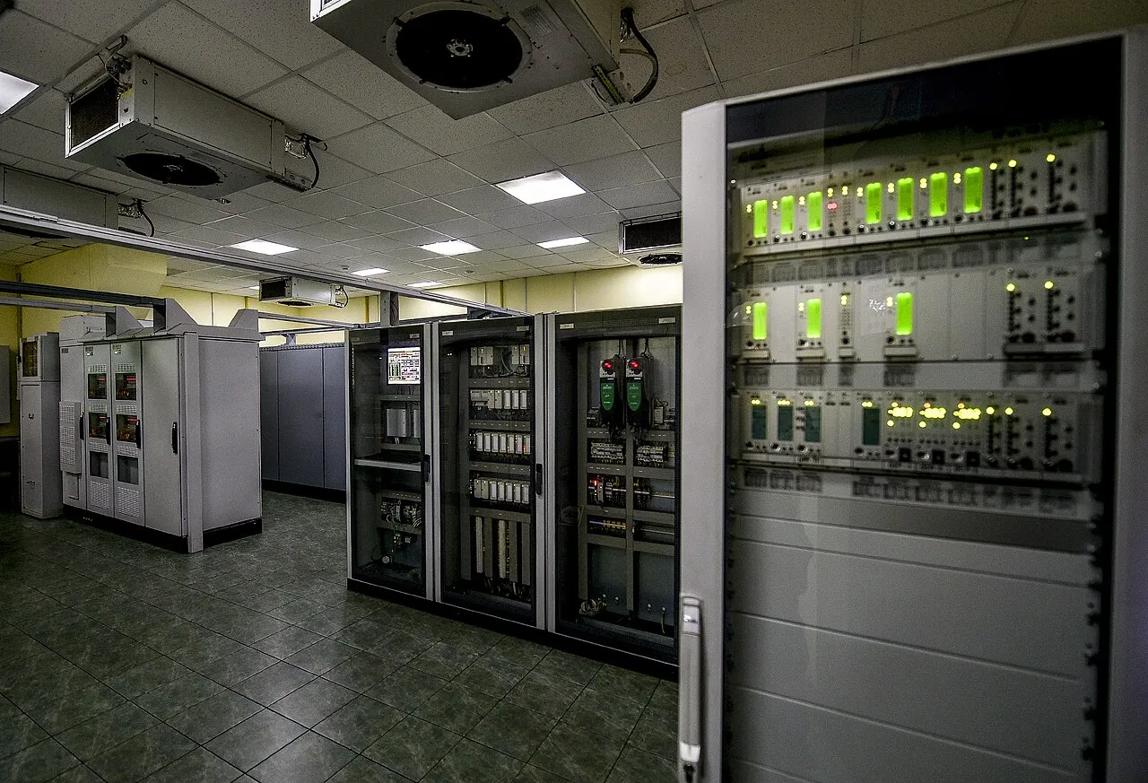 Control and monitoring equipment inside the Trypilska thermal power plant (file photo). Ukrainian grid staff coordinate repairs with the national operator Ukrenergo after each strike. This photo does not depict the plant attacked on Thursday or any event reported in this article.