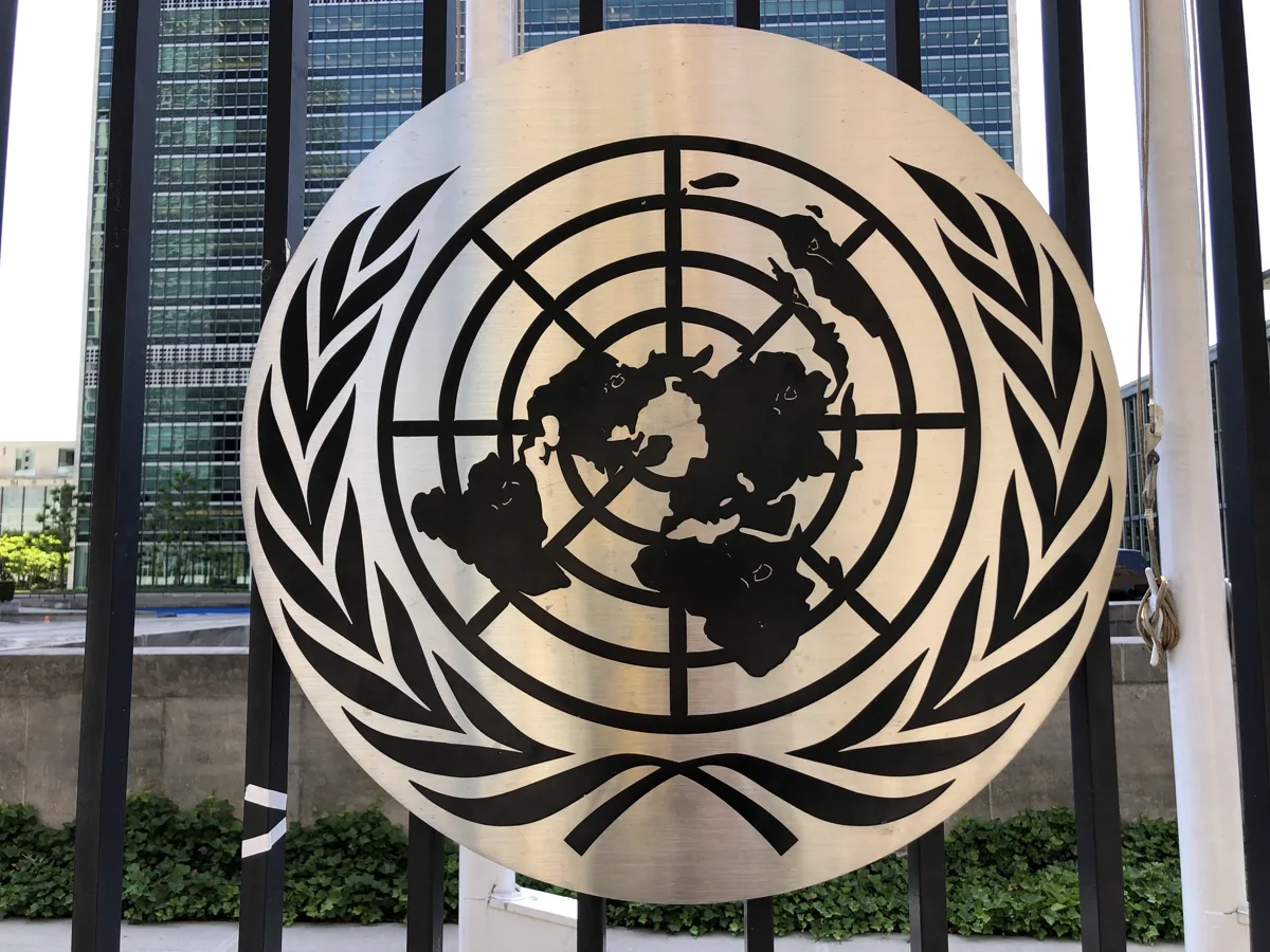 The United Nations seal outside the UN headquarters in Manhattan, New York City. Archive photo — it does not depict the events described in this article.