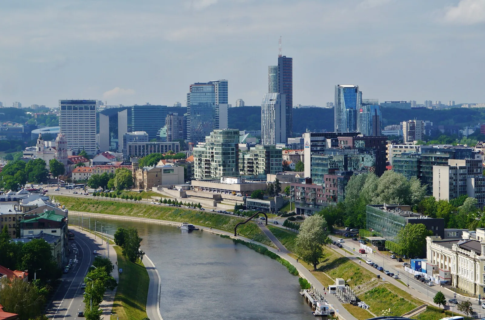The Neris River and the Vilnius skyline seen from Gediminas Tower hill (file photo). Prime Minister Sinkevicius said more forces would be devoted to protecting important infrastructure objects. This photo does not depict any event reported in this article.