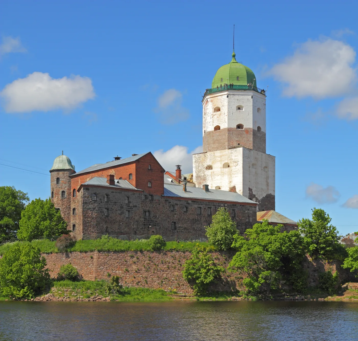 Vyborg Castle in Viipuri (Vyborg), photographed in 2012. Viipuri, then Finland's second-largest city by one census measure, was ceded to the Soviet Union under the Moscow Peace Treaty of 12 March 1940. This is a modern photograph; it does not depict the war.